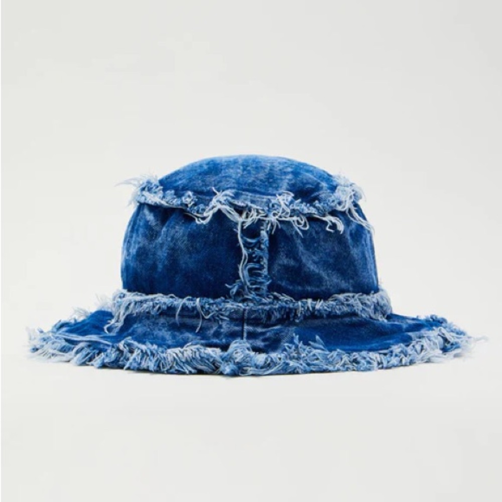 Fashion Nova What A Chaos Denim Bucket Hat - Medium Wash - Picture 2 of 2